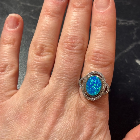 Silver Art Deco Cocktail Ring - Picture 2 of 8